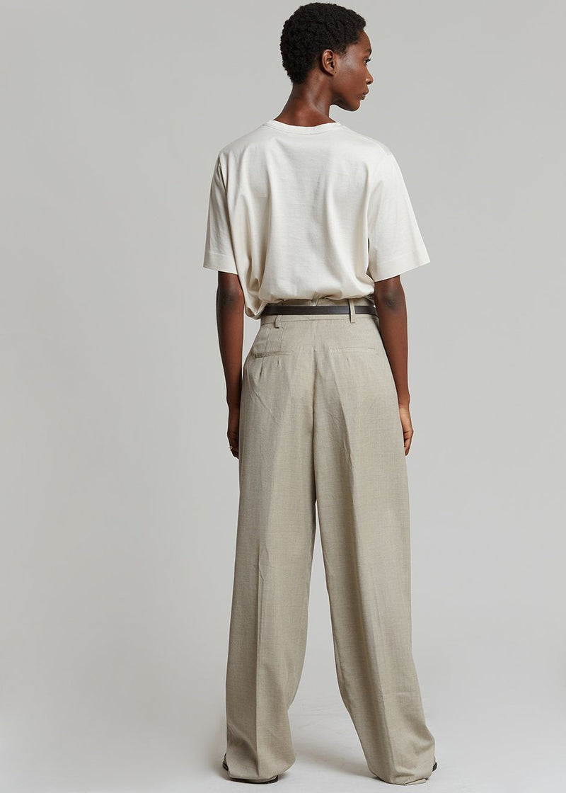Gelso Pleated Trousers - Light Taupe Melange – The Frankie Shop