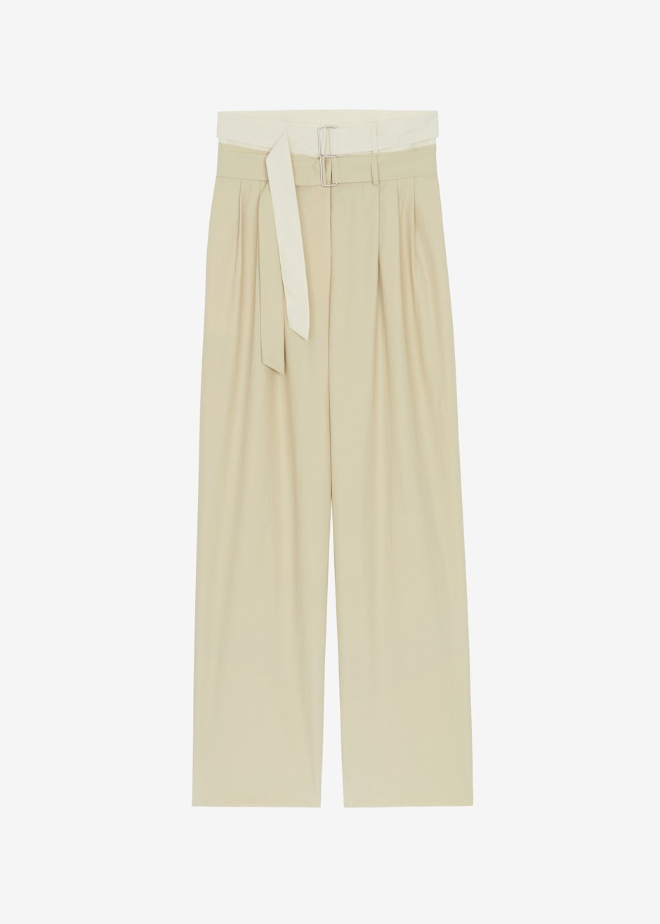 Gemma Double Belted Pants - Sand/Shell