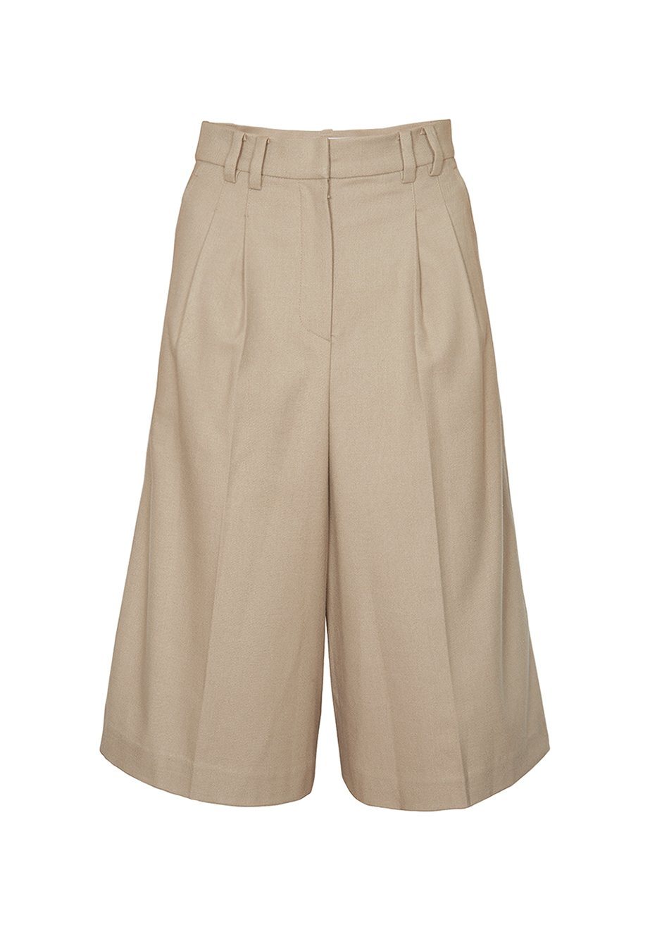 Suzanne High Trouser Shorts in Beige