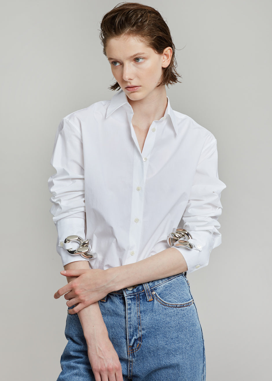 JW Anderson Silver Chain Link Shirt - White – The Frankie Shop