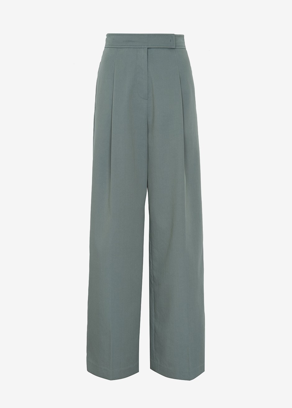 Liesl Wide Leg Trousers in Agave Green