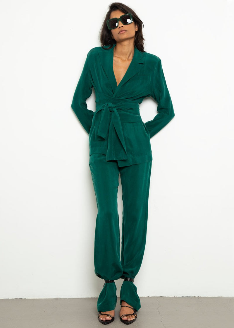 Lightweight Belted Blazer by Materiel Tbilisi in Green – The Frankie Shop