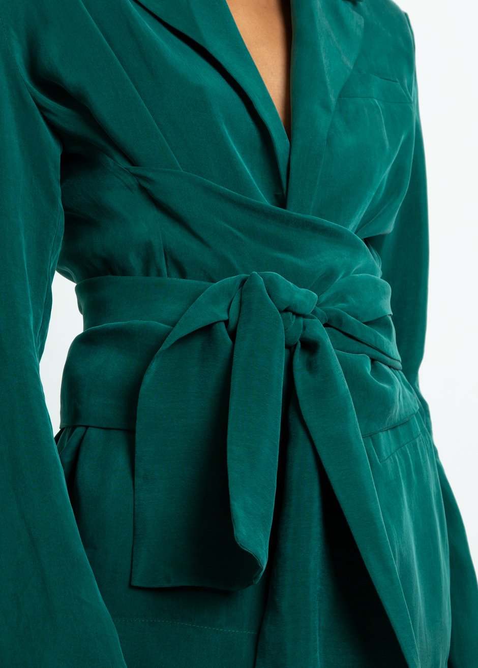 Lightweight Belted Blazer by Materiel Tbilisi in Green – The Frankie Shop