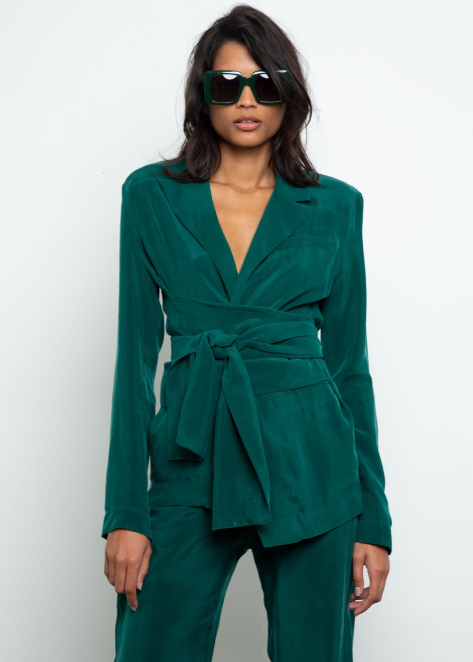 Lightweight Belted Blazer by Materiel Tbilisi in Green – The Frankie Shop