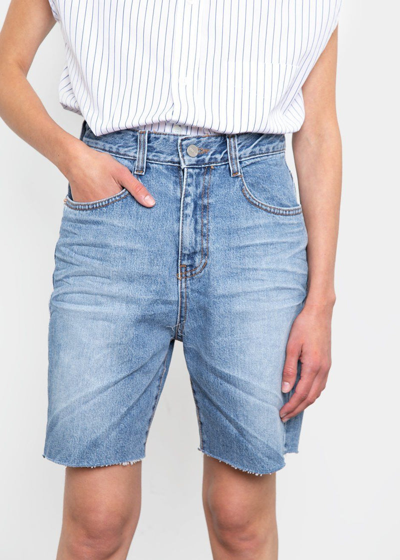 Long Cut-Off Shorts- Blue Denim – The 