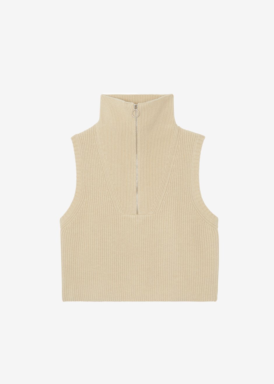 Malou Zip Vest - Sand