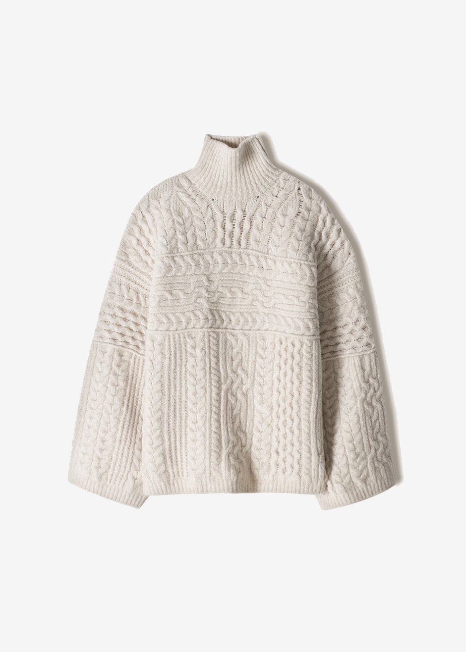 Nanushka Raw Turtleneck Sweater - Creme