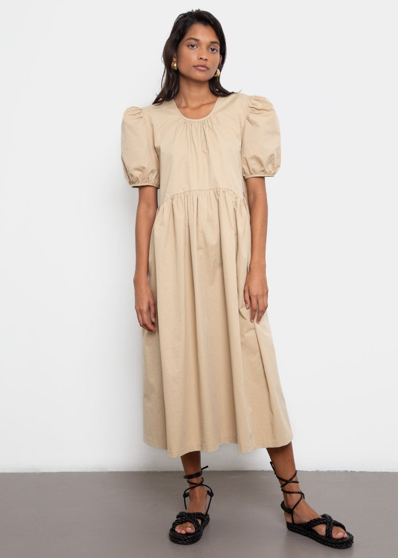 puff sleeve cotton dress