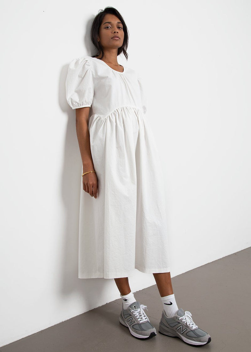 puff sleeve cotton dress