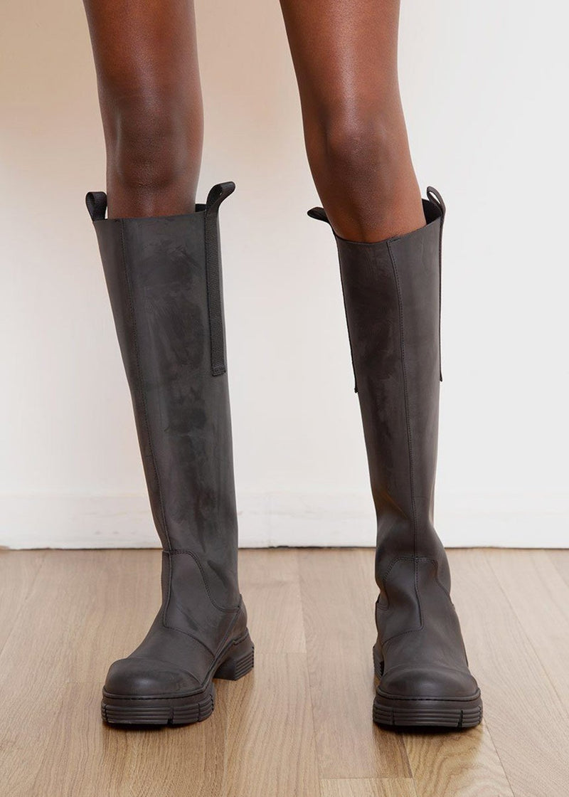 Recycled Rubber Country Boot by GANNI 