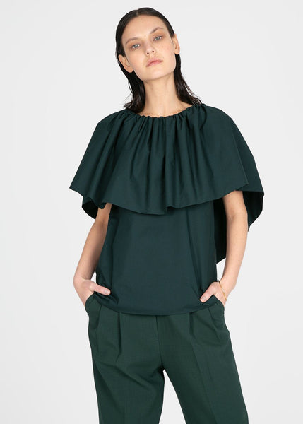 Ruffle Top by Ter et Bantine- Dark Bottle Green – The Frankie Shop