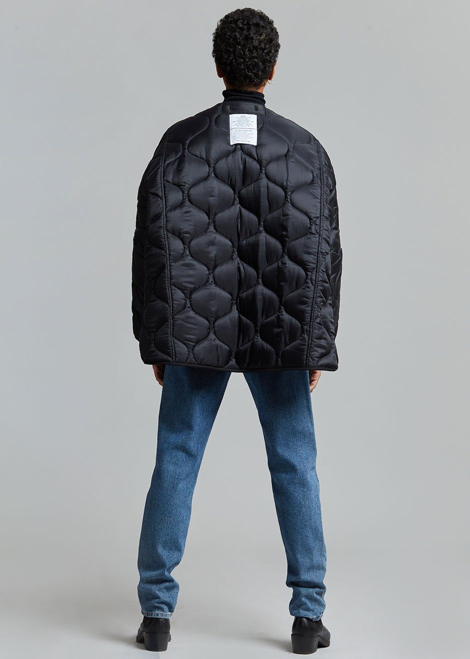 Teddy Quilted Jacket - Black – The Frankie Shop