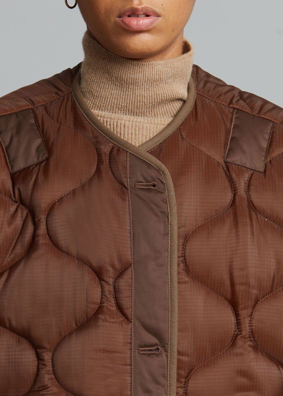 Teddy Quilted Jacket - Chocolate – The Frankie Shop