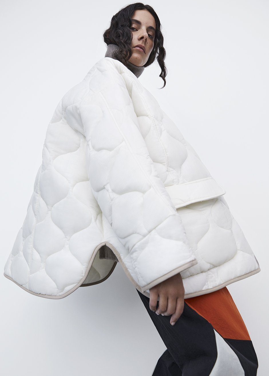 Teddy Quilted Jacket - Ivory/Clay – The Frankie Shop