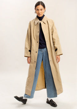 Waxed Long Trench Coat by KASSL Editions in Matte Beige – The Frankie Shop