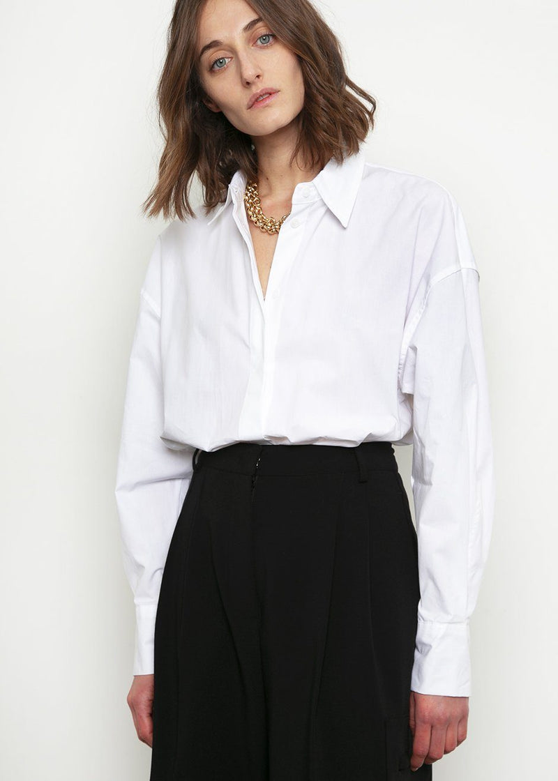 Oversized Button Down Shirt in White – The Frankie Shop