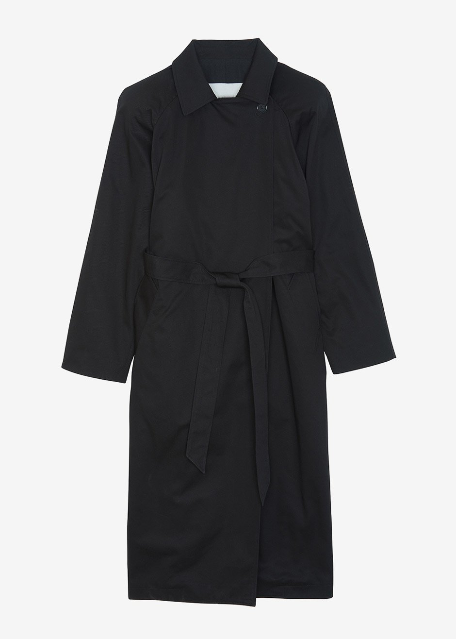 Marisol Box Shoulder Trench - Black – The Frankie Shop