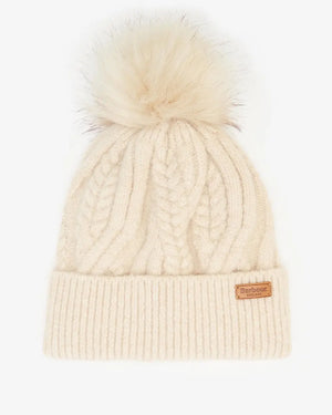 Barbour Elsdon Cable-Knit Beanie Eggshell - Dan's Southern Prep