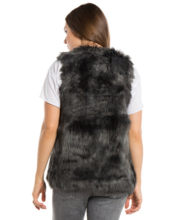 FAUX FUR VEST - Ecru