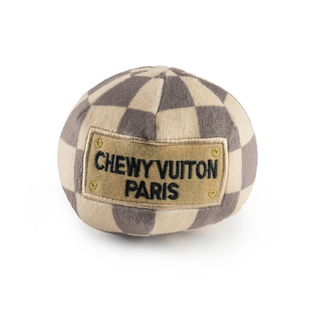 Chewy Vuiton Chic: Parody Designer Plush Dog Toys for Stylish Pups