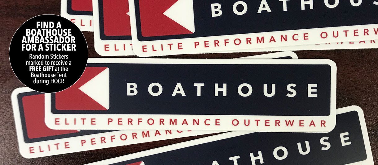 GET A FREE STICKER FOR YOUR CHANCE TO WIN A GIFT AT THE BOATHOUSE TENT