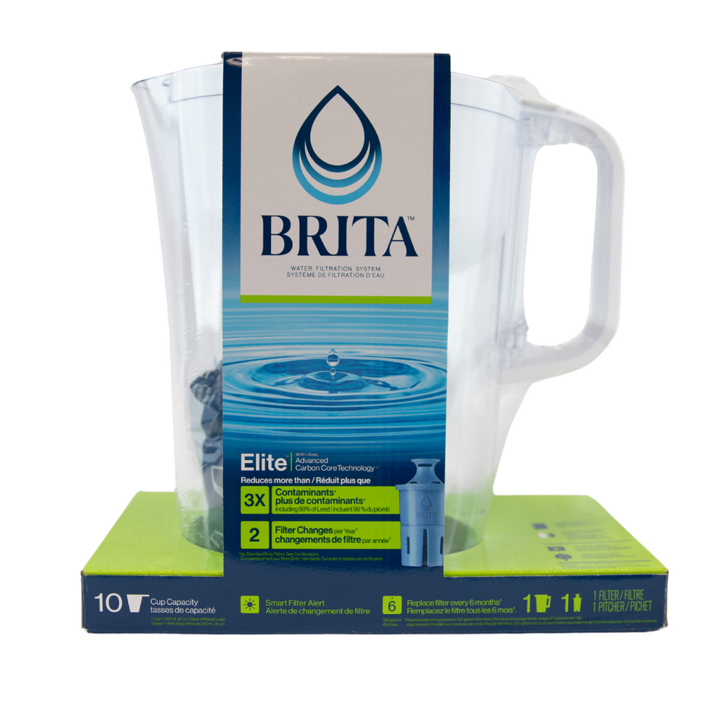 Brita Champlain Water Filter Pitcher, 10 Cup with 2 Filters