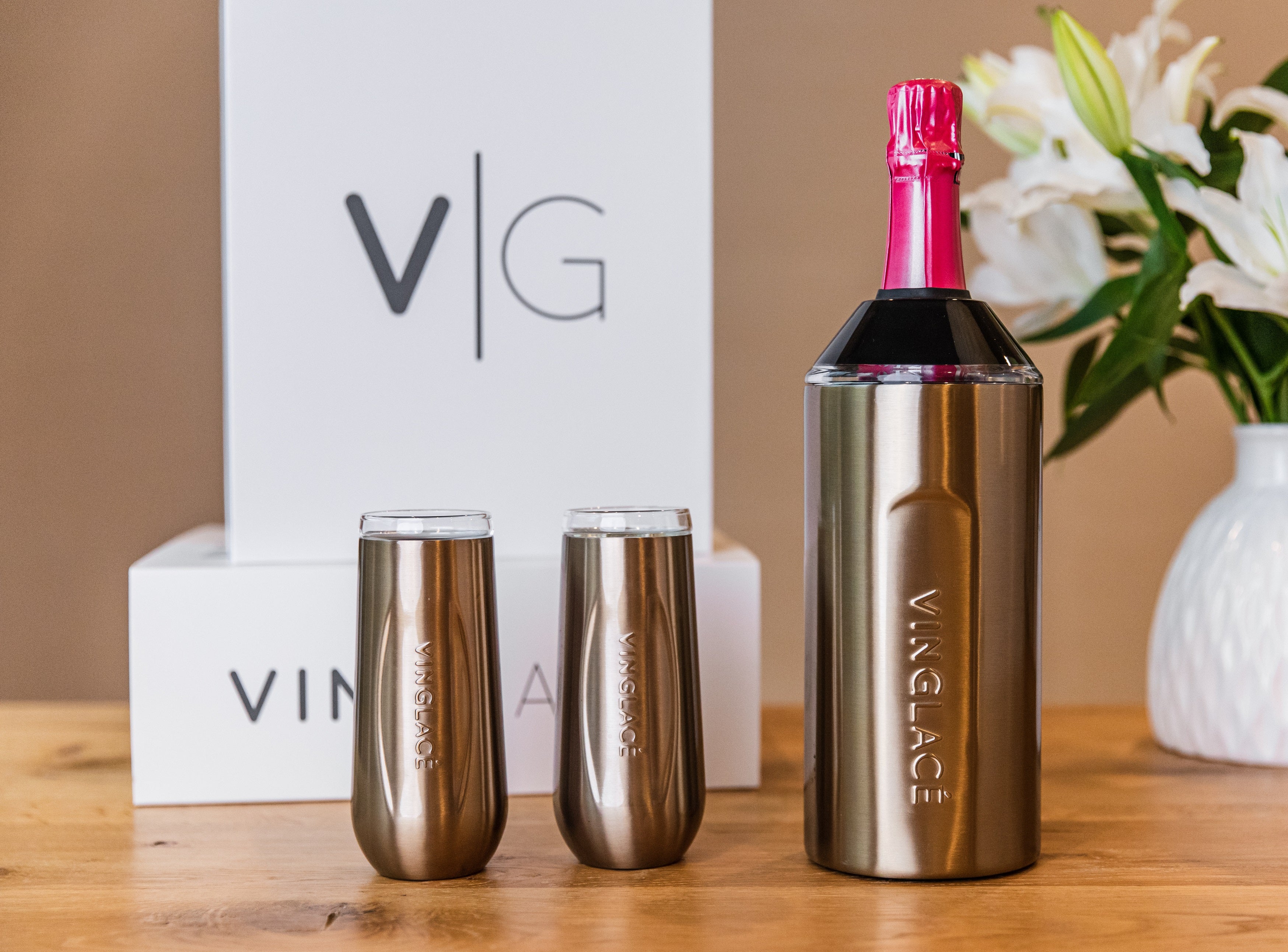 Vinglacé Wine Bottle Chiller & Tumbler Gift Set