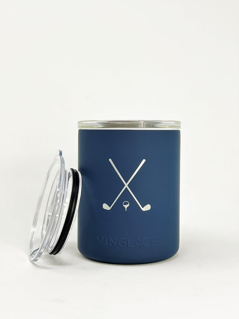 Limited Edition Golf Set of 2 Whiskey in Navy  The Original Wine Chiller.  Stainless tumblers and drinkware