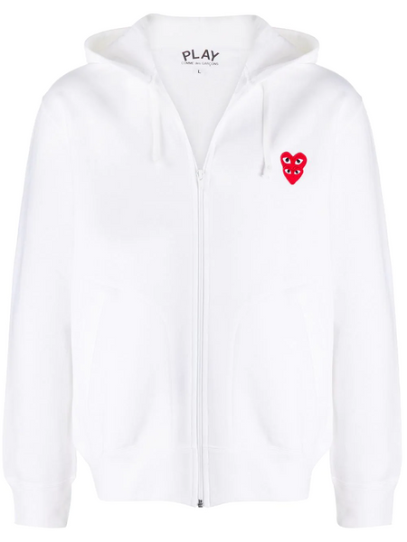 CDG PLAY Double Heart Full Zip Hoodie – TROPHY ROOM STORE