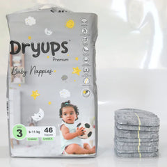Dryups Baby Nappies Size 3