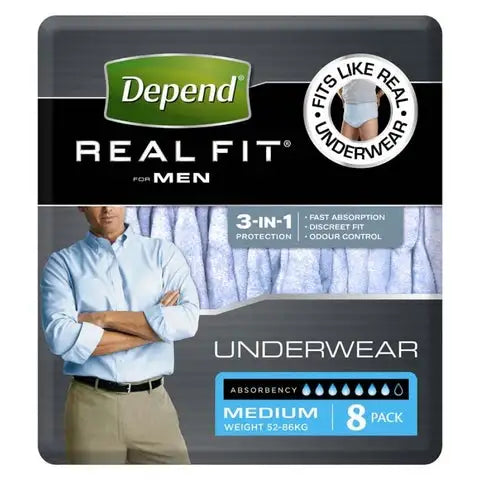 Buy Depend Women Real Fit Underwear Super Medium 8 Pack Online at