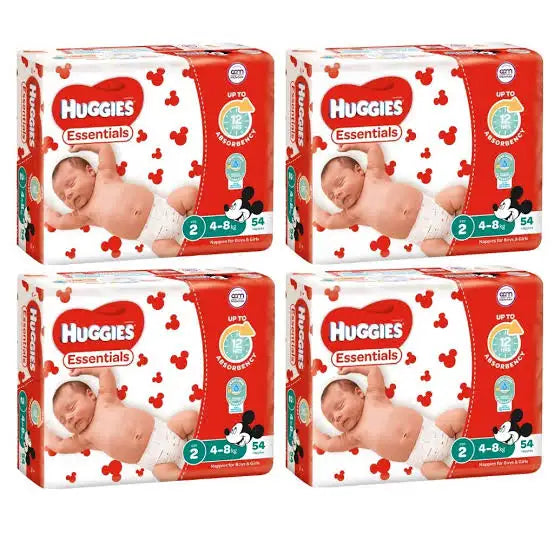 Huggies ESSENTIALS VALUE BOX Size 2 (48 kg) 216 Nappies