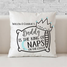Load image into Gallery viewer, King Of Naps Personalised Cushion - Funny Personalised Gifts For Fathers Day - Happy Joy Decor
