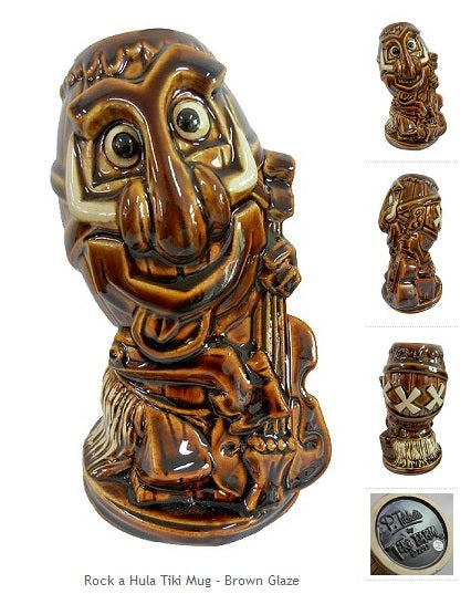 Rockahula Tiki Mug brown glaze