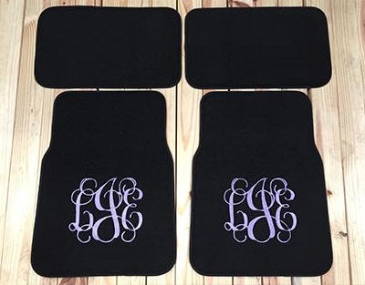 Monogrammed Car Mats Rear Wheel Drive 2 Or 4 Piece Set The