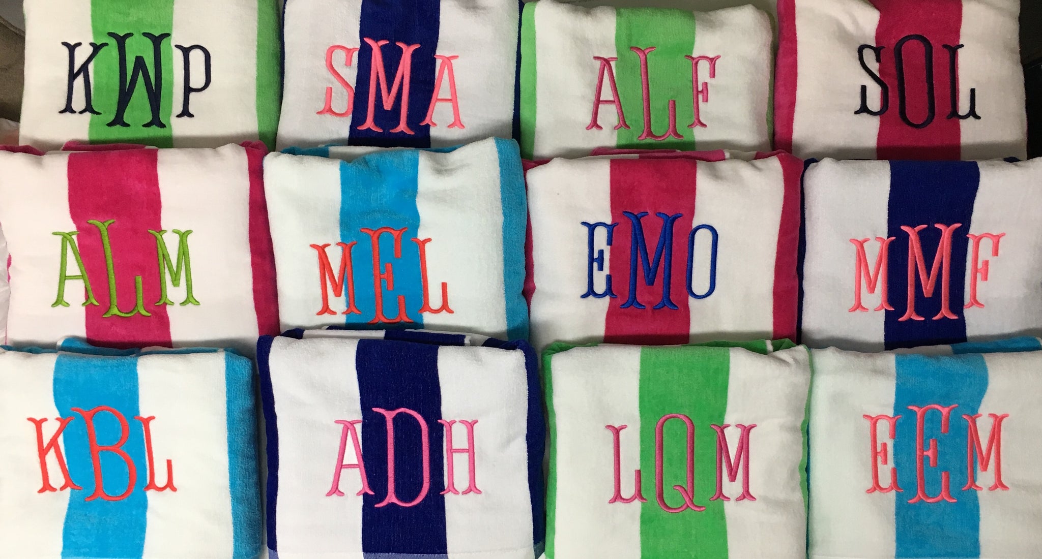 monogrammed beach towels in bulk