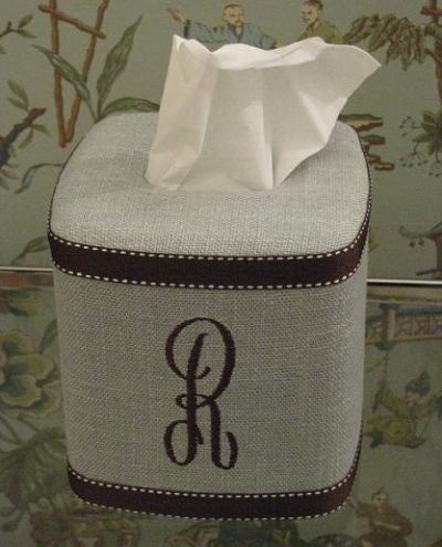 monogrammed tissue box