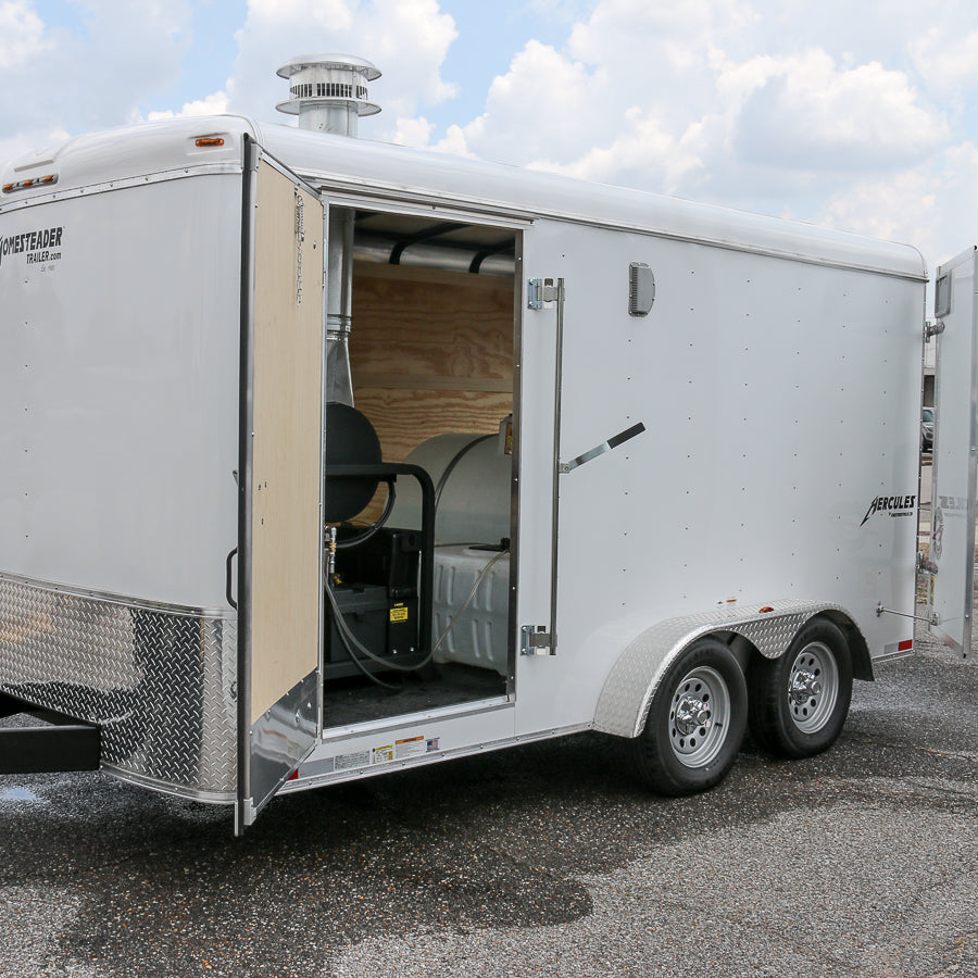 Enclosed Trailer with Hot Water Pressure Washer