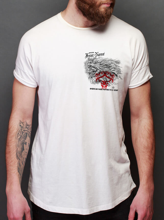 Cool Motorcycle T-Shirt for Men with white V2 Engine print, - Inspire Uplift