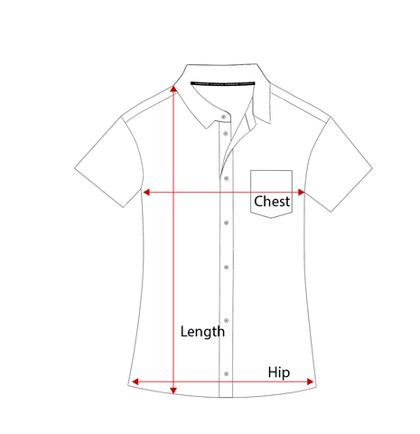 FIT GUIDE GARMENT - TECH PARTY SHIRT WOMENS - DHaRCO EUROPE