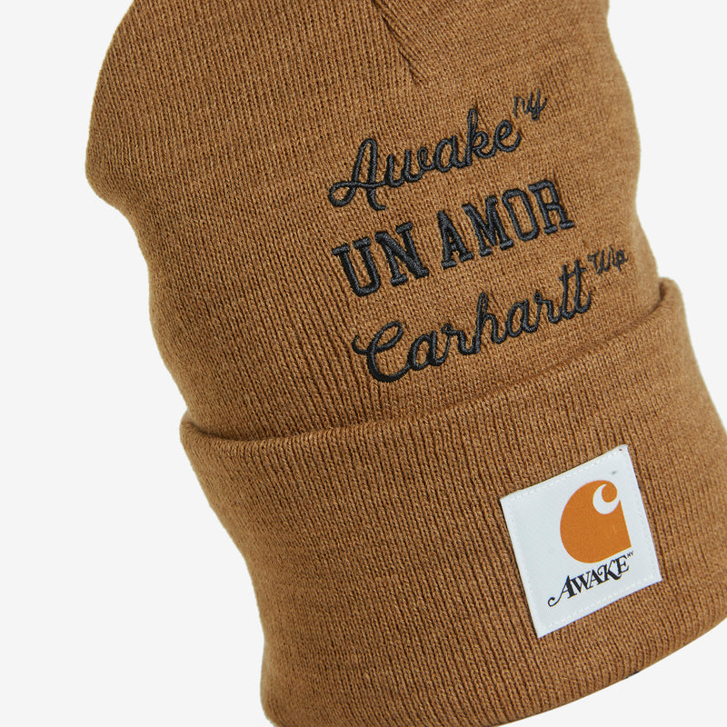 AWAKE NY x Carhartt WIP Un Amor Beanie Hamilton Brown – Above The