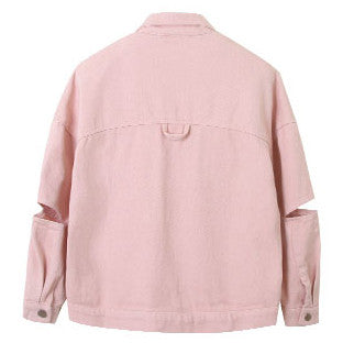 Pink Split Sleeve Denim Jacket – Miss Iny