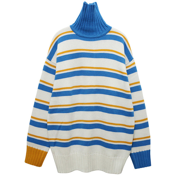 Mustard and Blue Striped Turtle Neck – Miss Iny