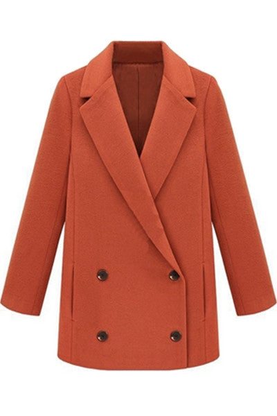 Burnt Orange Double Breasted Coat – Miss Iny