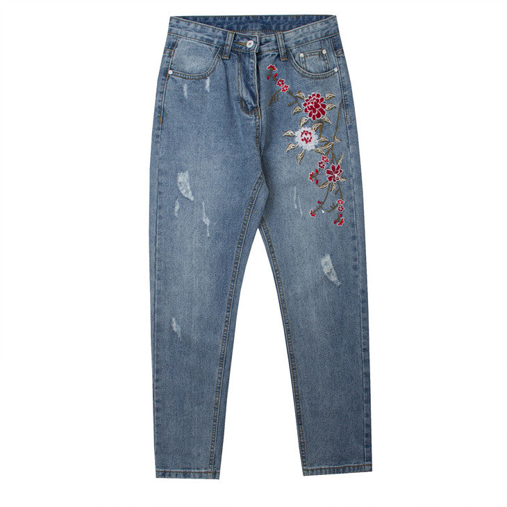 Flower Embroidered Jeans – Miss Iny