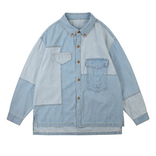 Two Tone Patchwork Denim Shirt – Miss Iny