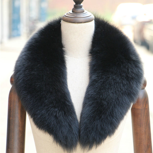 grey fur collar scarf