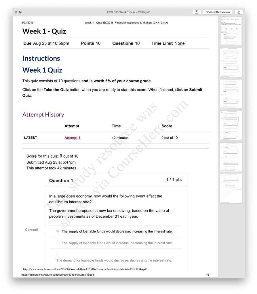 asset classes and financial instruments quiz