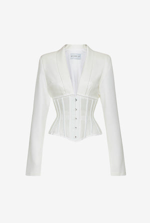 CORSET BLAZER BLANC – DUYGU AY COLLECTION