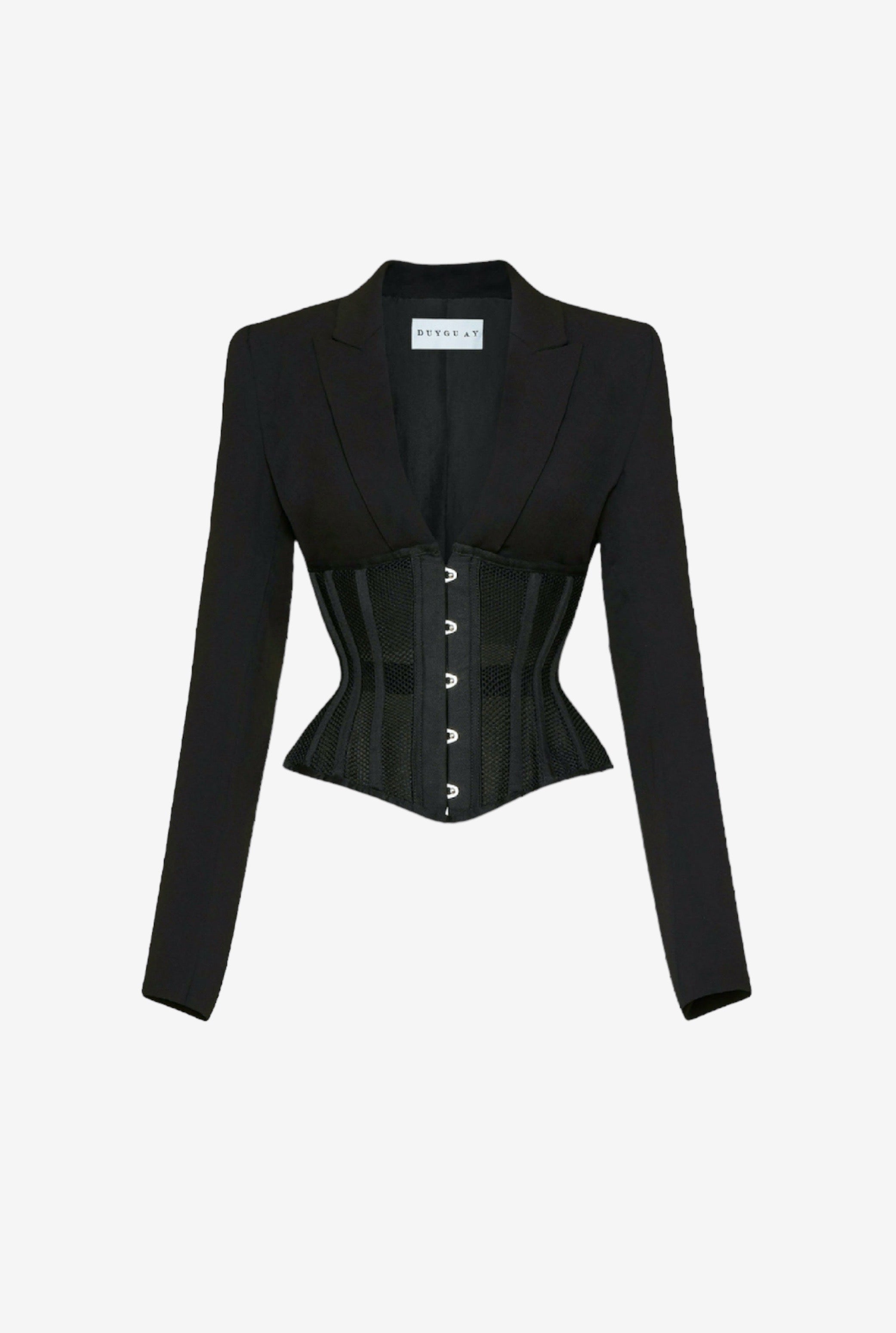 A Lace-Up Corset Over A Blazer  9 Seriously Easy Outfits For